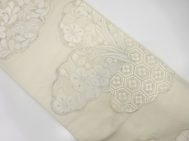 JAPANESE FUKURO OBI / WOVEN FLORAL PLANTS